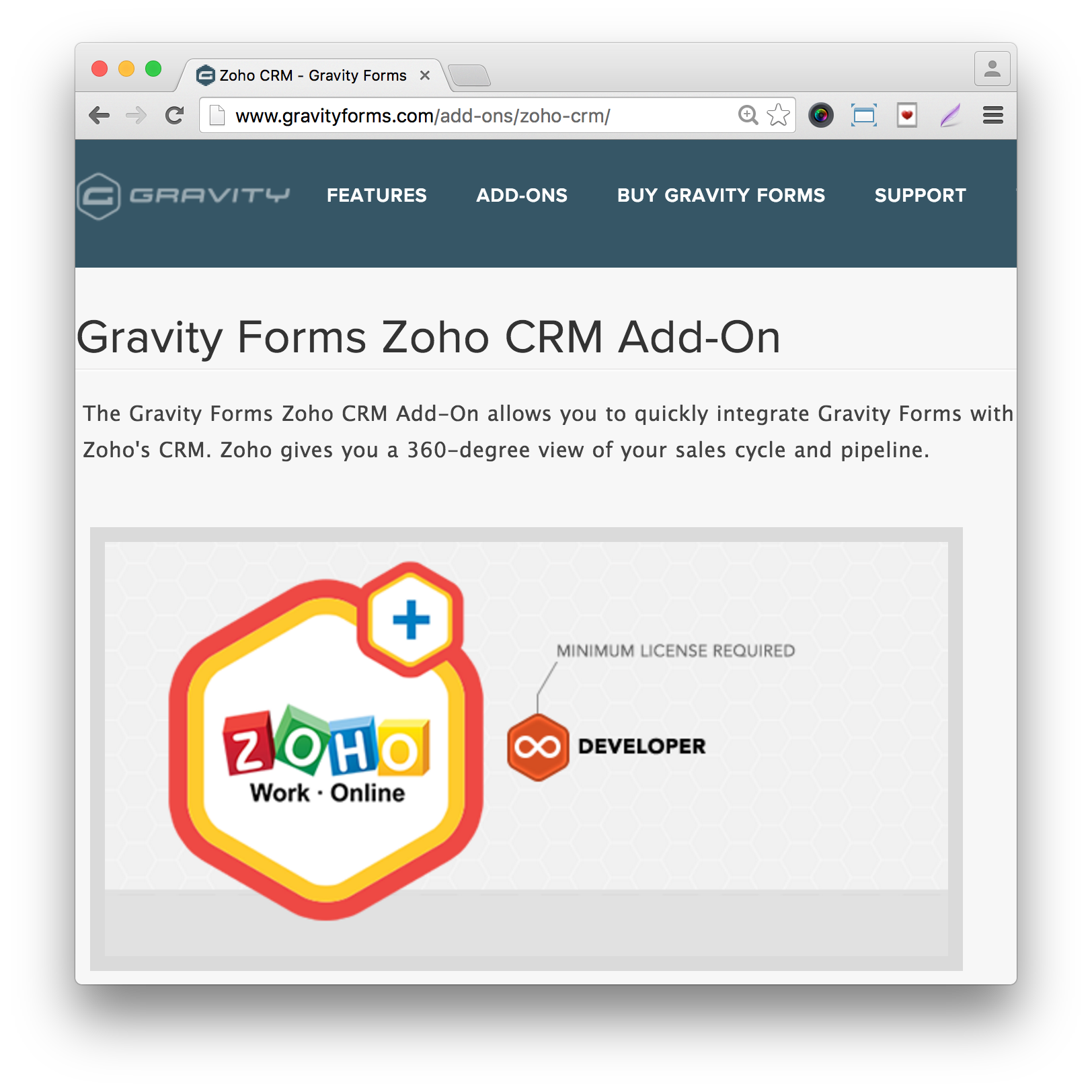 Gravity Forms Zoho CRM AddOn Just 5