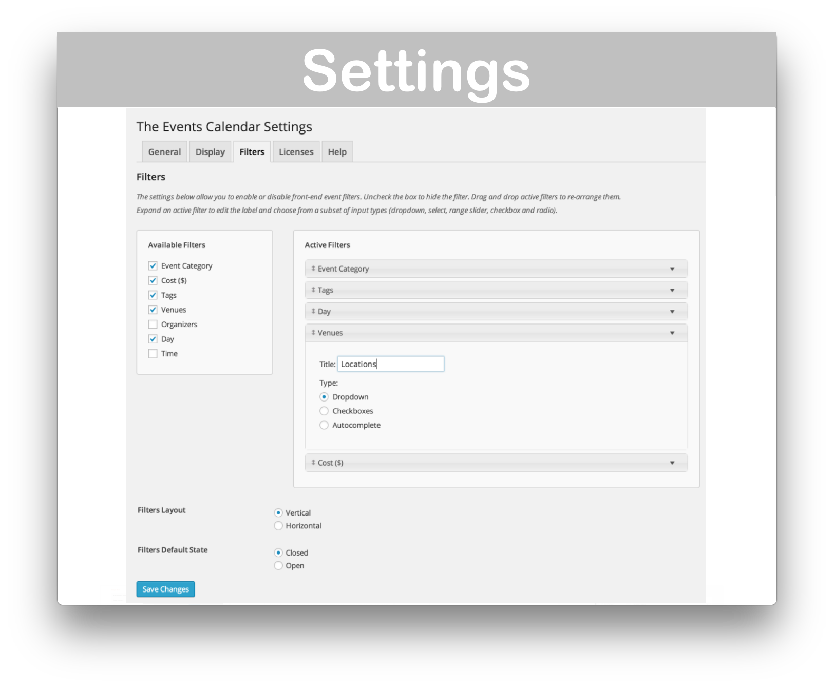 Events Calendar Filter Bar Plugin-$19, v5.6.3